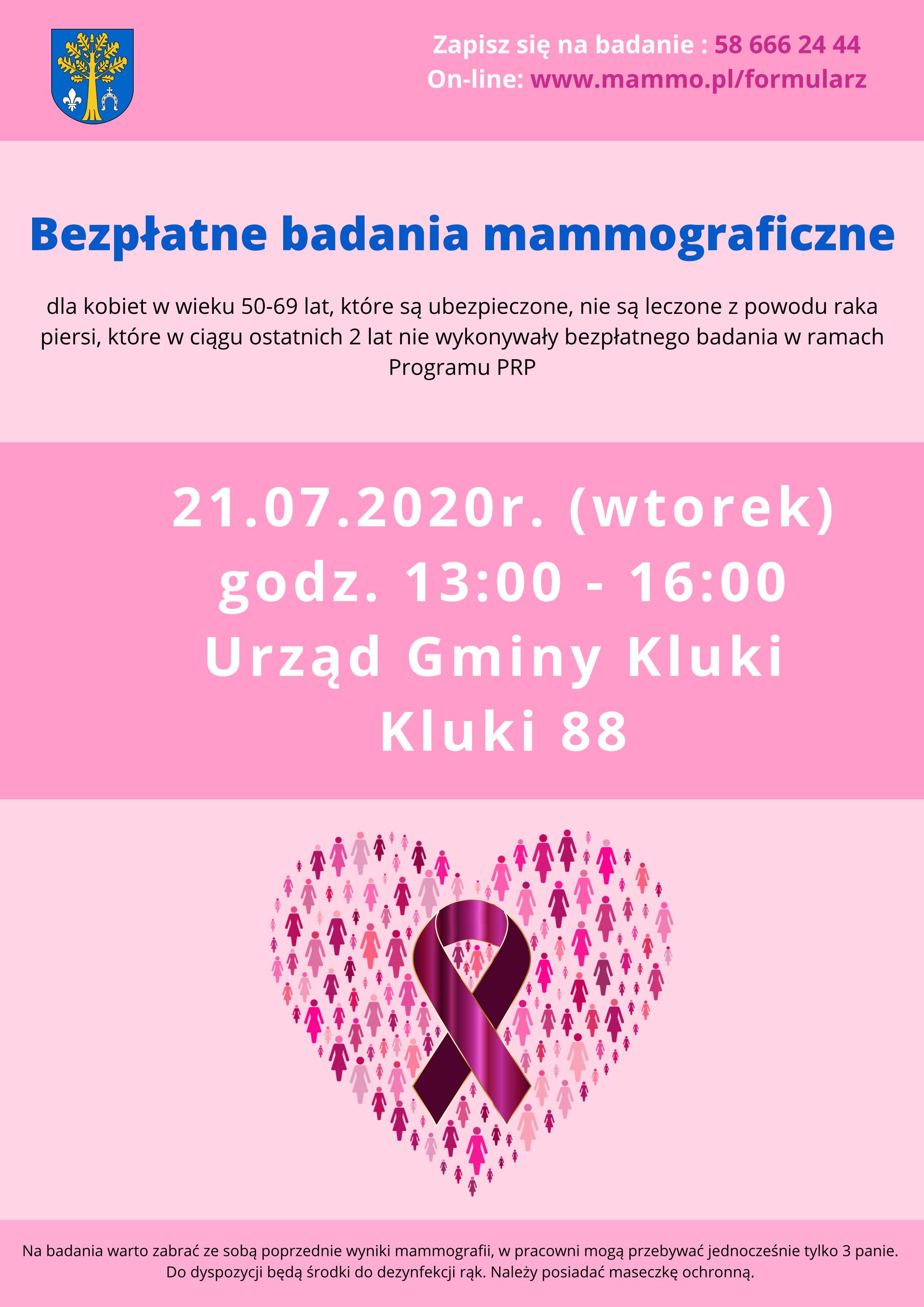 Bezpłatne badania mammograficzne